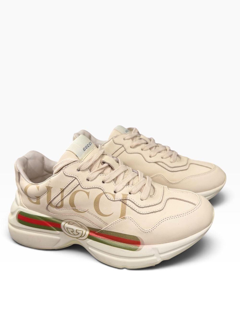 Women’s Cream Designer Inspired Chunky Platform Sneakers Retro Luxury | Size 8